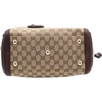 Gucci GG Canvas 2-Way Shoulder Bag Tote Brown Leather Gold — view 4