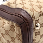Gucci GG Canvas 2-Way Shoulder Bag Tote Brown Leather Gold — view 6