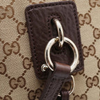 Gucci GG Canvas 2-Way Shoulder Bag Tote Brown Leather Gold — view 7