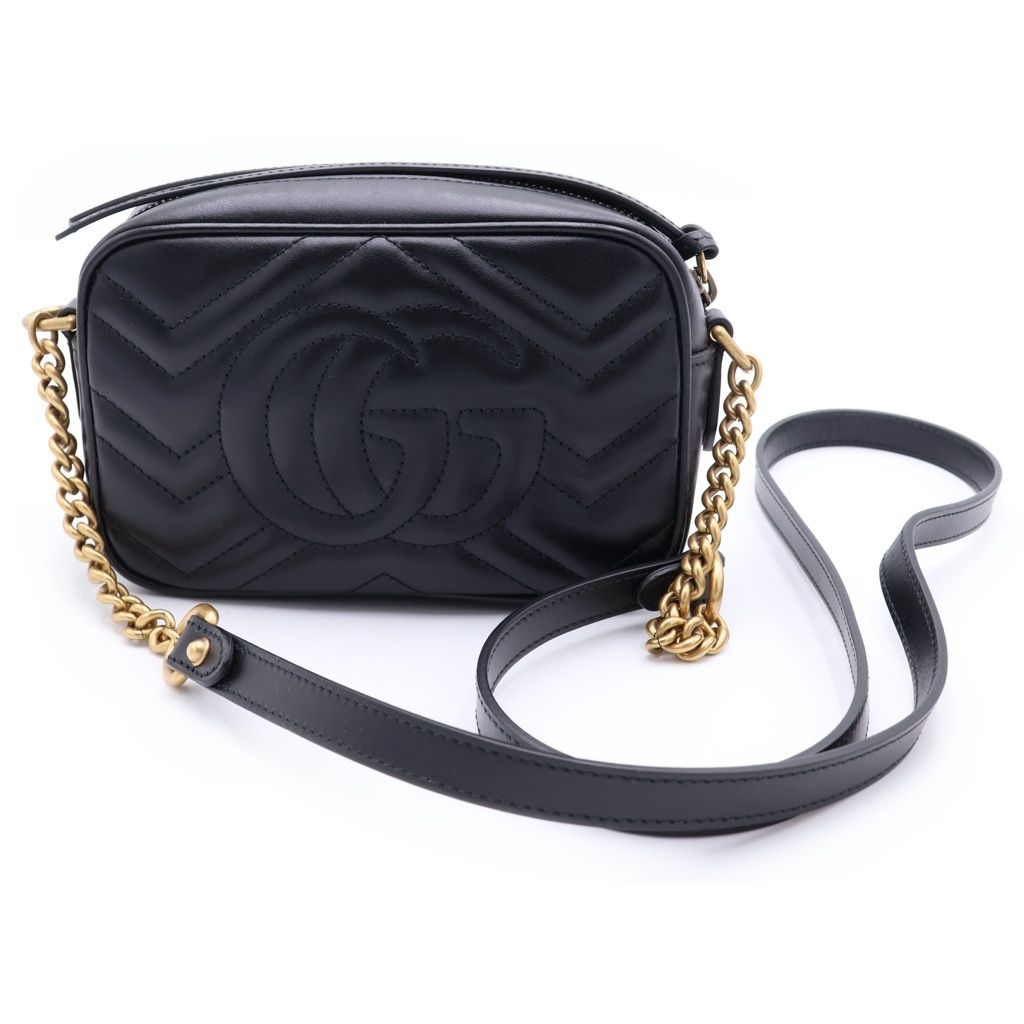 Gucci GG Marmont Quilting Shoulder Bag Quilted Leather Black — view 2