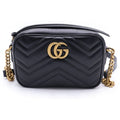 Gucci GG Marmont Quilting Shoulder Bag Quilted Leather Black