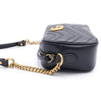 Gucci GG Marmont Quilting Shoulder Bag Quilted Leather Black — view 3