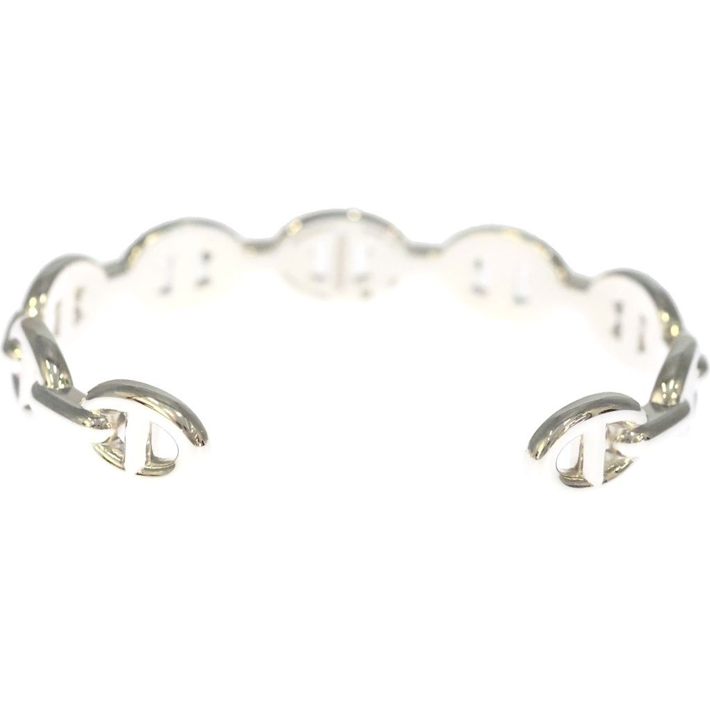Hermes Chaine D'ancre Enchainee Bangle Blurscuffs Cut Silver Bracelet — view 2