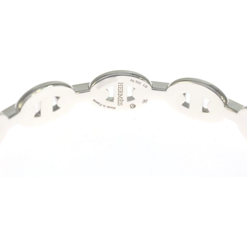 Hermes Chaine D'ancre Enchainee Bangle Blurscuffs Cut Silver Bracelet — view 5