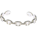 Hermes Chaine D'ancre Enchainee Bangle Blurscuffs Cut Silver Bracelet — view 4