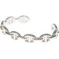 Hermes Chaine D'ancre Enchainee Bangle Blurscuffs Cut Silver Bracelet