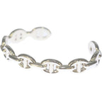 Hermes Chaine D'ancre Enchainee Bangle Blurscuffs Cut Silver Bracelet
