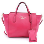 Gucci 2-Way Shoulder Bag Pink Leather Gold