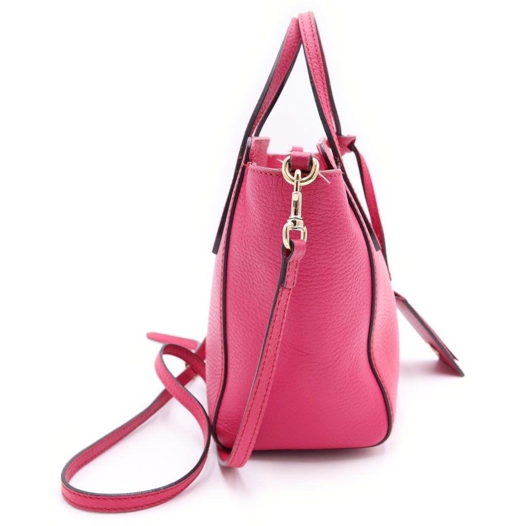 Gucci 2-Way Shoulder Bag Pink Leather Gold — view 3