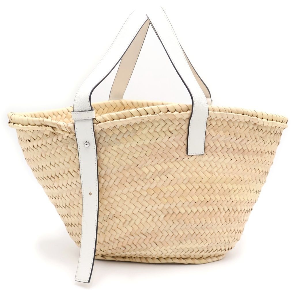 Loewe Baskethandbag Large White Leather Silver Handbag — view 2
