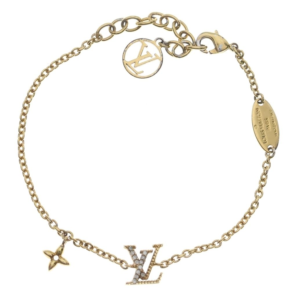Louis Vuitton LV Iconic Blurscuffs Cut Gold Rhinestone Bracelet