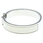 Hermes Click Blurscuffs Cut Bangle Metal Silver White Bracelet — view 4