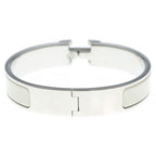 Hermes Click Blurscuffs Cut Bangle Metal Silver White Bracelet — view 2