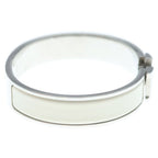 Hermes Click Blurscuffs Cut Bangle Metal Silver White Bracelet — view 3