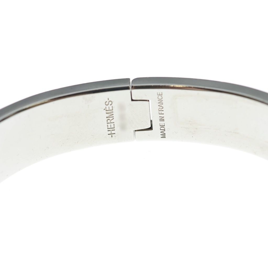 Hermes Clic Clac Bangle Blurscuffs Cut Silver Bracelet — view 5