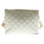 Louis Vuitton Monogram Coussin PM Cream 2-Way Chain Shoulder Bag White Leather