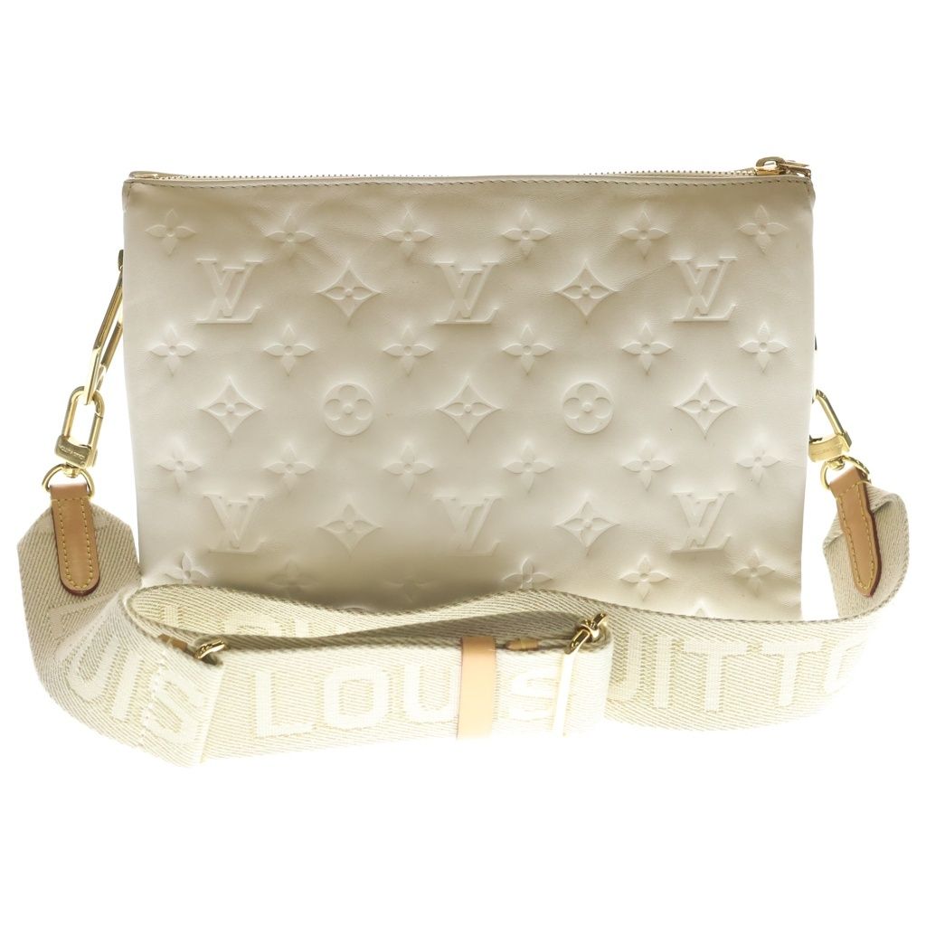 Louis Vuitton Monogram Coussin PM Cream 2-Way Chain Shoulder Bag White Leather — view 2