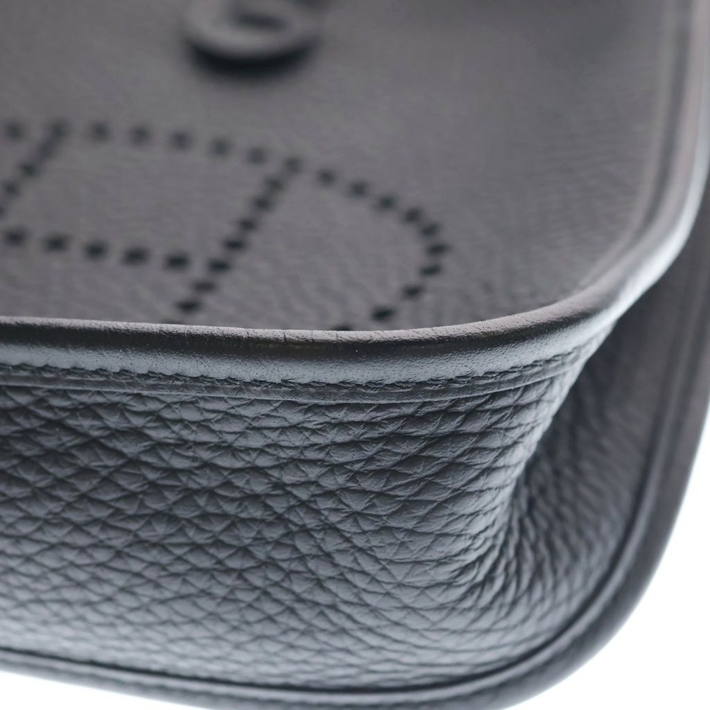 Hermes Evelyne TPM Shoulder Bag Black Taurillon Clemence Silver — view 5