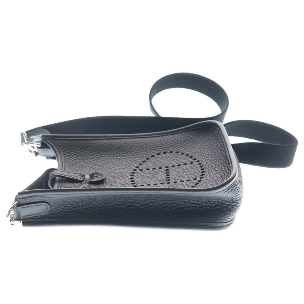 Hermes Evelyne TPM Shoulder Bag Black Taurillon Clemence Silver — view 3