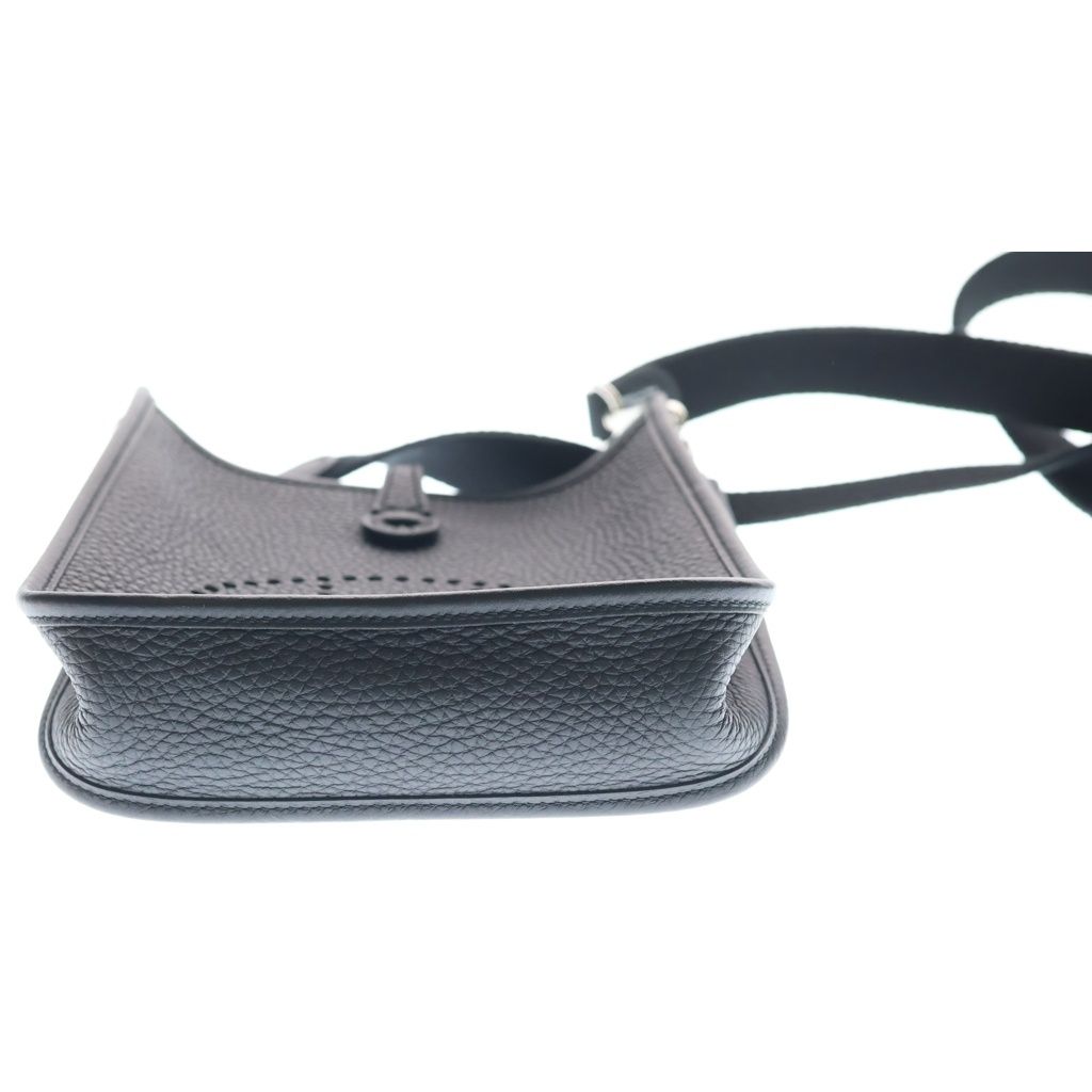 Hermes Evelyne TPM Shoulder Bag Black Taurillon Clemence Silver — view 4