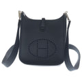 Hermes Evelyne TPM Shoulder Bag Black Taurillon Clemence Silver