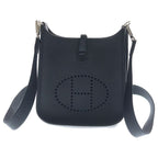 Hermes Evelyne TPM Shoulder Bag Black Taurillon Clemence Silver