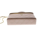 Chanel Vanity Chain Mini Shoulder Bag Pink Beige Leather Gold — view 4