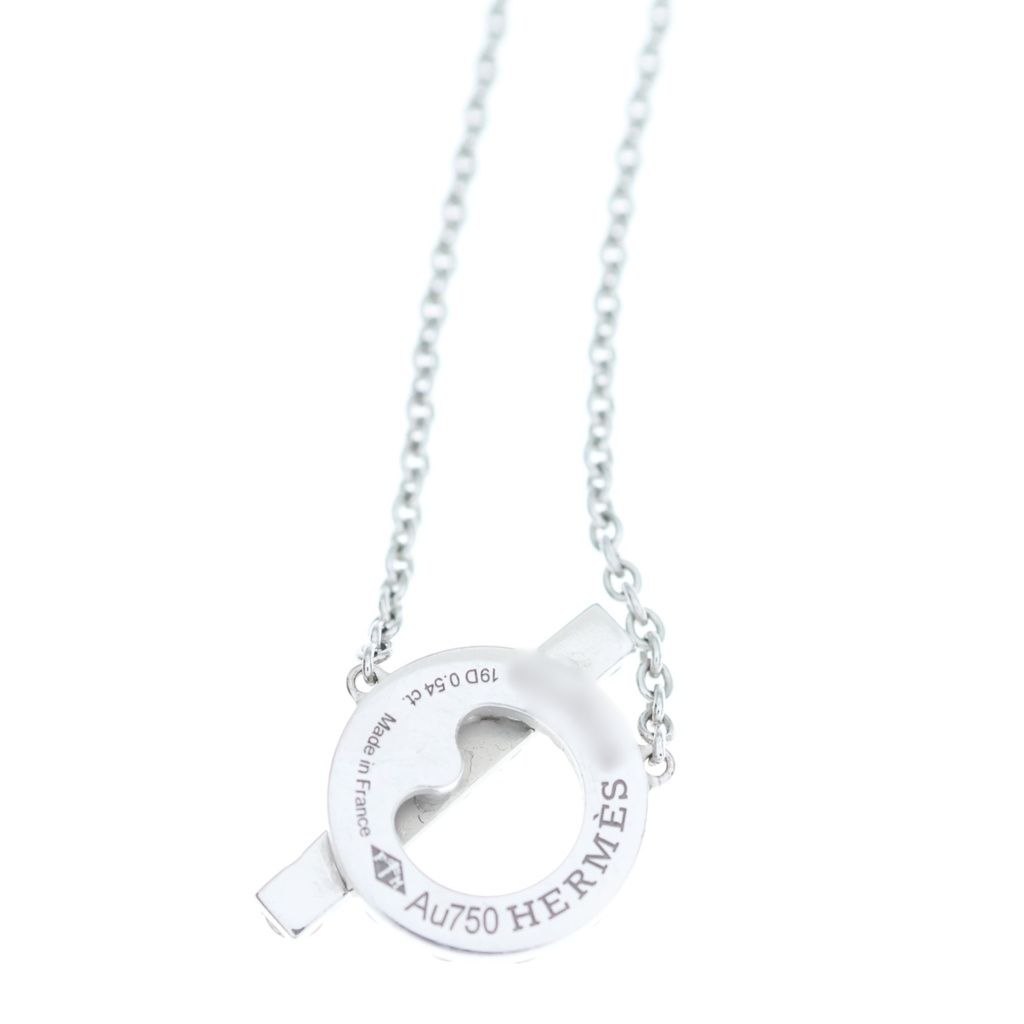 Hermes Finesse Diamond Pendant Chain White Gold WG 0.54 — view 3