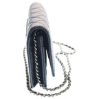 Chanel Quilted Chain Wallet Shoulder Bag Black Caviar Leather Silver — view 3