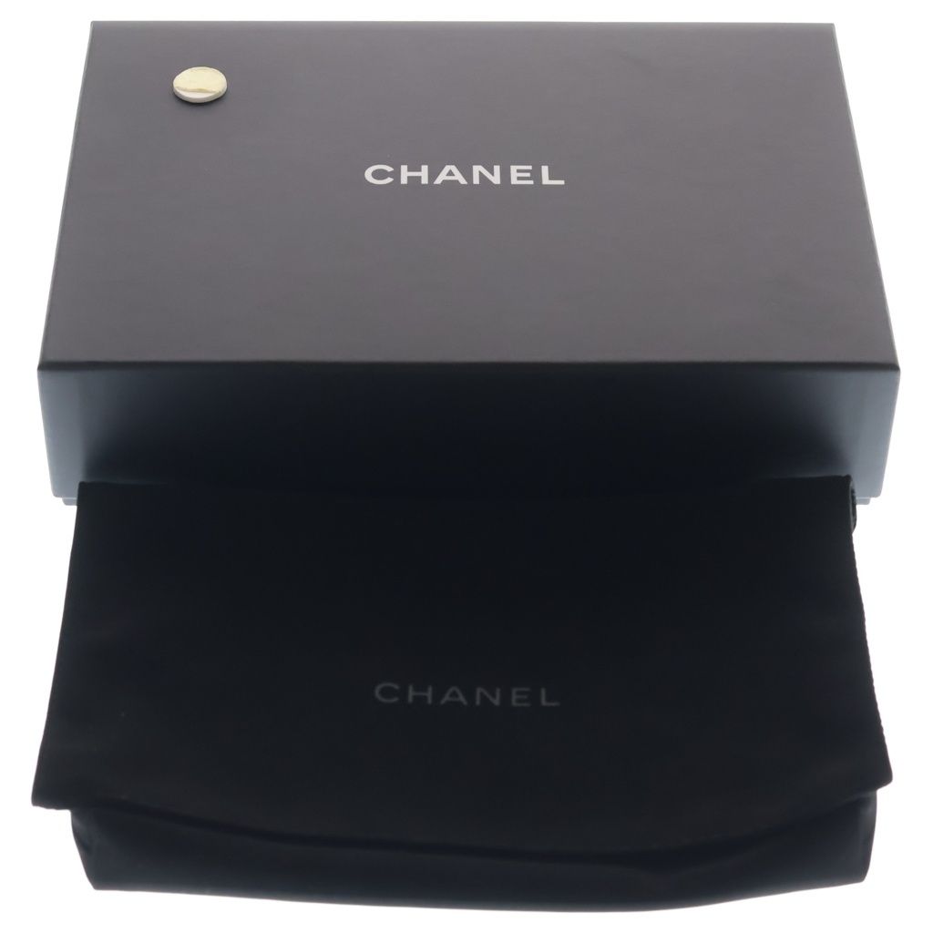 Chanel Quilted Chain Wallet Shoulder Bag Black Caviar Leather Silver — view 8