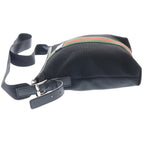 Gucci Sherry Line Shoulder Bag Black Canvas Leather Silver — view 3
