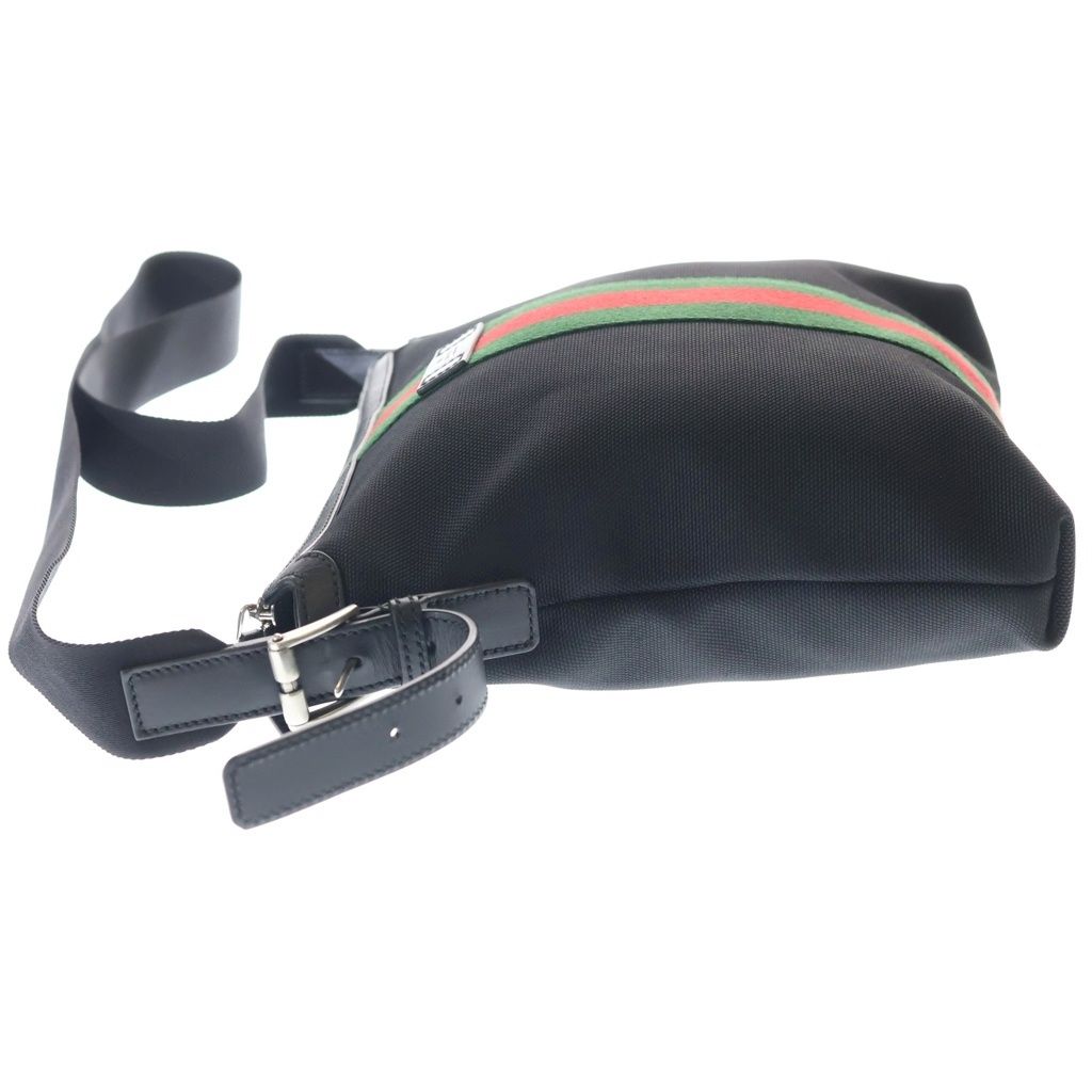 Gucci Sherry Line Shoulder Bag Black Canvas Leather Silver — view 3