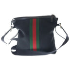 Gucci Sherry Line Shoulder Bag Black Canvas Leather Silver — view 2
