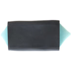 Celine Trapezoid 2-Way Shoulder Bag Brown Black Blue Leather Gold — view 4