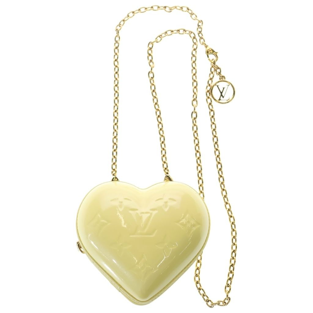 Louis Vuitton Vernis Keep My LV Heart Chain Mini Bag Yellow Gold