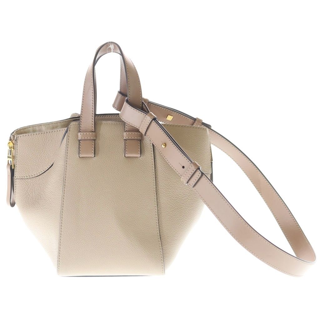 Loewe Hammock Compact 2-Way Shoulder Bag Brown Gray Ju Leather Gold — view 2