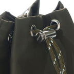 Prada Re-Nylon Speedlock Pouch Drawstring Leather Khaki Silver — view 7