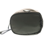 Prada Re-Nylon Speedlock Pouch Drawstring Leather Khaki Silver — view 4