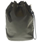 Prada Re-Nylon Speedlock Pouch Drawstring Leather Khaki Silver — view 2