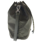 Prada Re-Nylon Speedlock Pouch Drawstring Leather Khaki Silver — view 3