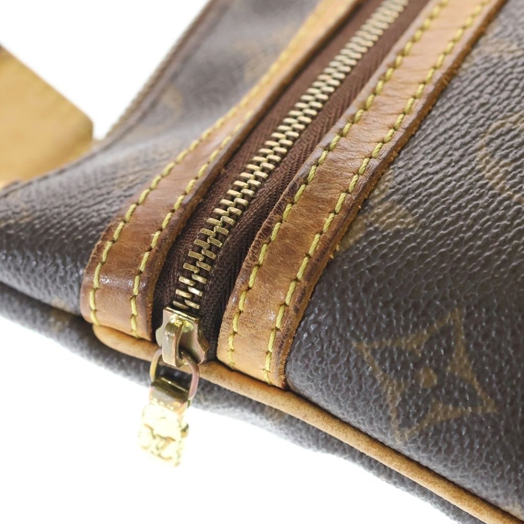 Louis Vuitton Monogram Pochette Bosfall Shoulder Bag Brown Leather Gold — view 6