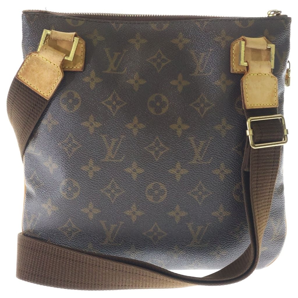 Louis Vuitton Monogram Pochette Bosfall Shoulder Bag Brown Leather Gold — view 2