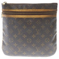 Louis Vuitton Monogram Pochette Bosfall Shoulder Bag Brown Leather Gold