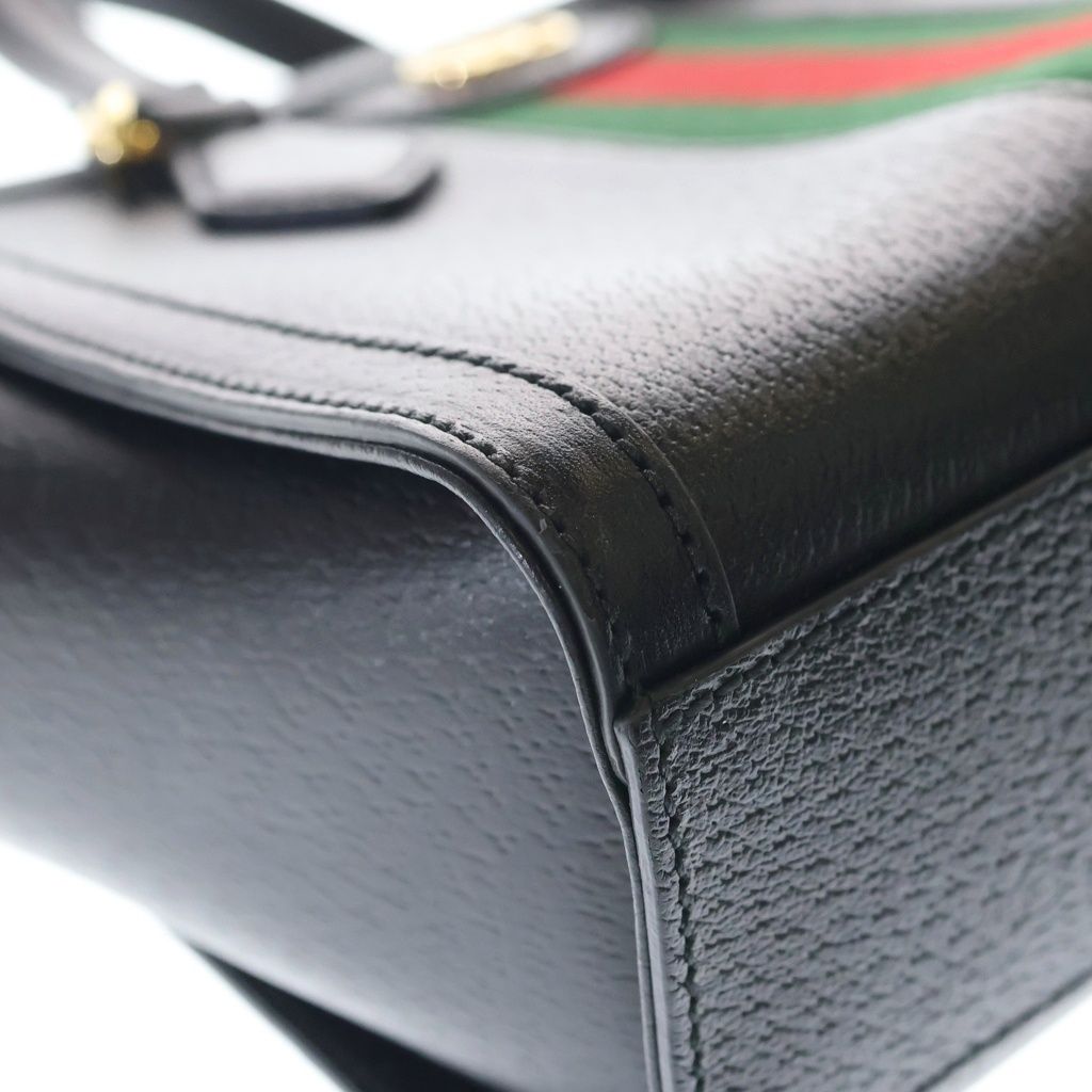 Gucci Ondia 2-Way Shoulder Bag Black Leather Gold — view 5