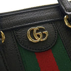 Gucci Ondia 2-Way Shoulder Bag Black Leather Gold — view 6