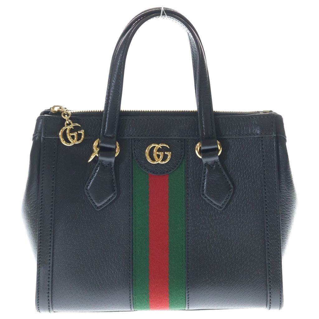 Gucci Ondia 2-Way Shoulder Bag Black Leather Gold