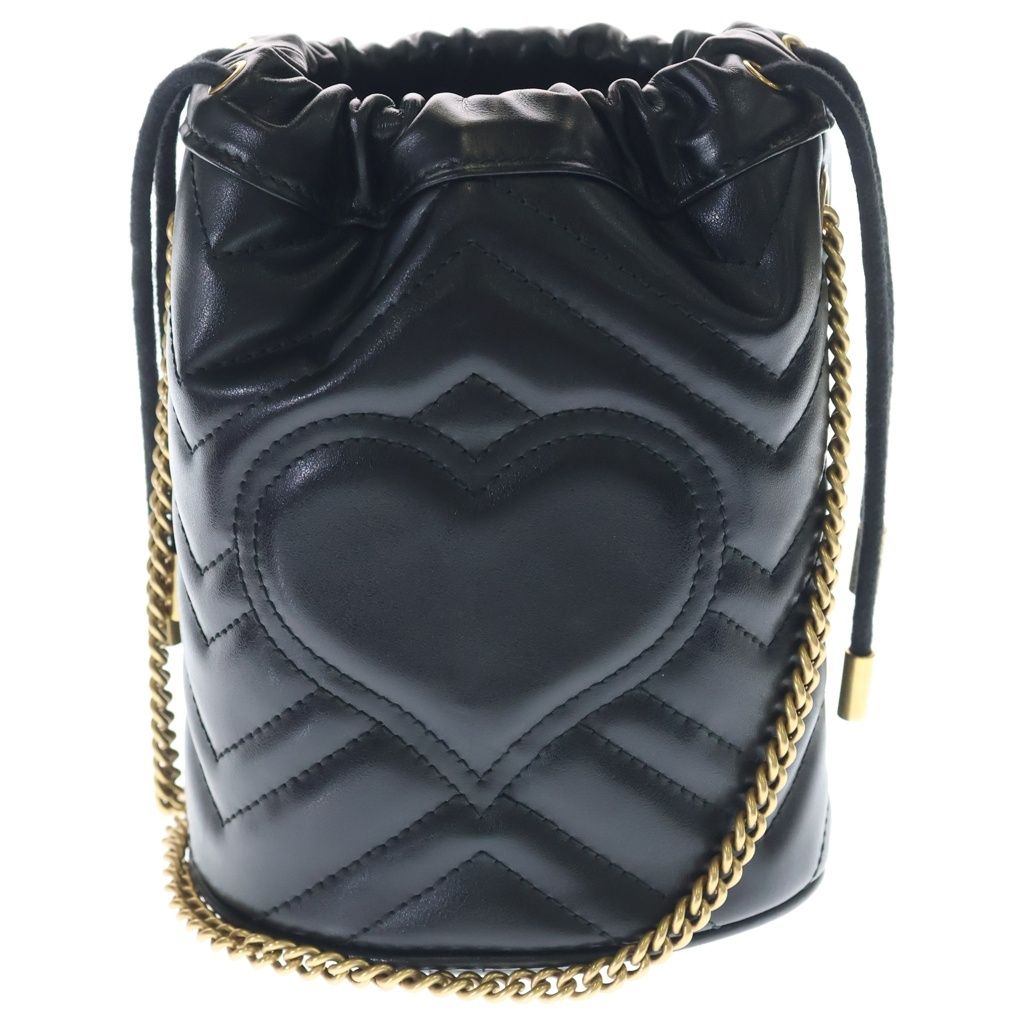 Gucci GG Marmont Shoulder Bag Chain Black Small Leather Gold — view 2