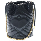 Gucci GG Marmont Shoulder Bag Chain Black Small Leather Gold — view 2