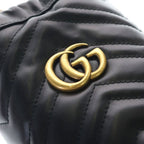 Gucci GG Marmont Shoulder Bag Chain Black Small Leather Gold — view 6
