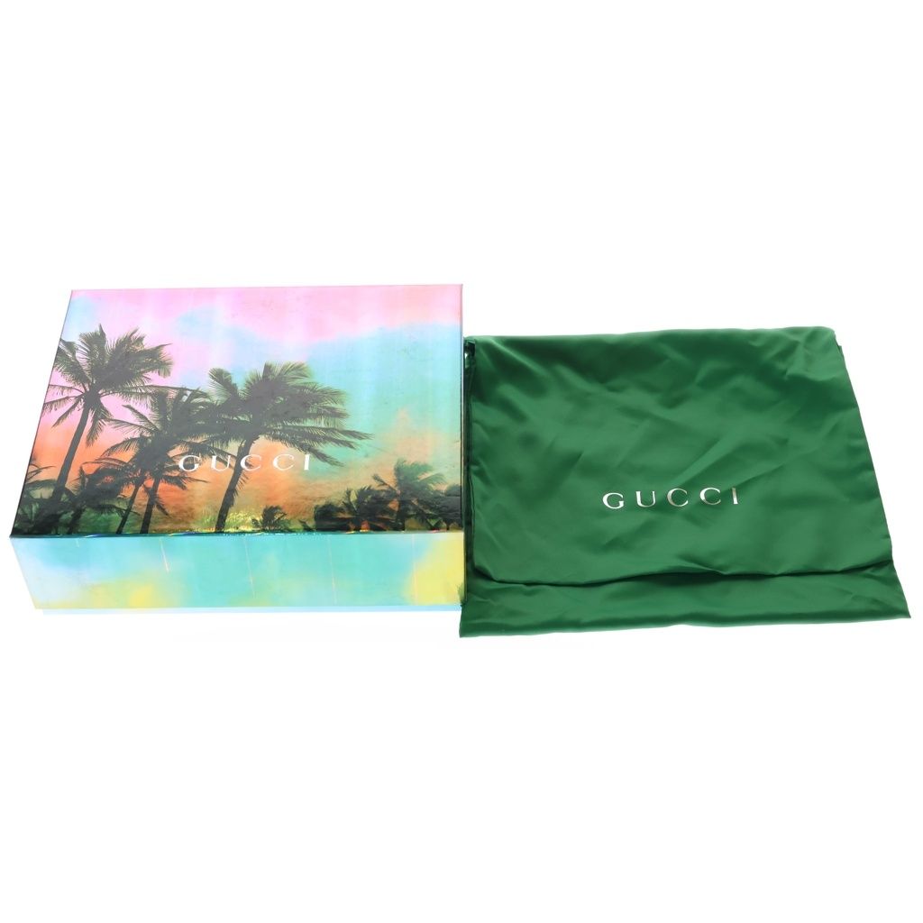 Gucci GG Flora Shoulder Bag Beige Green Leather Gold — view 8